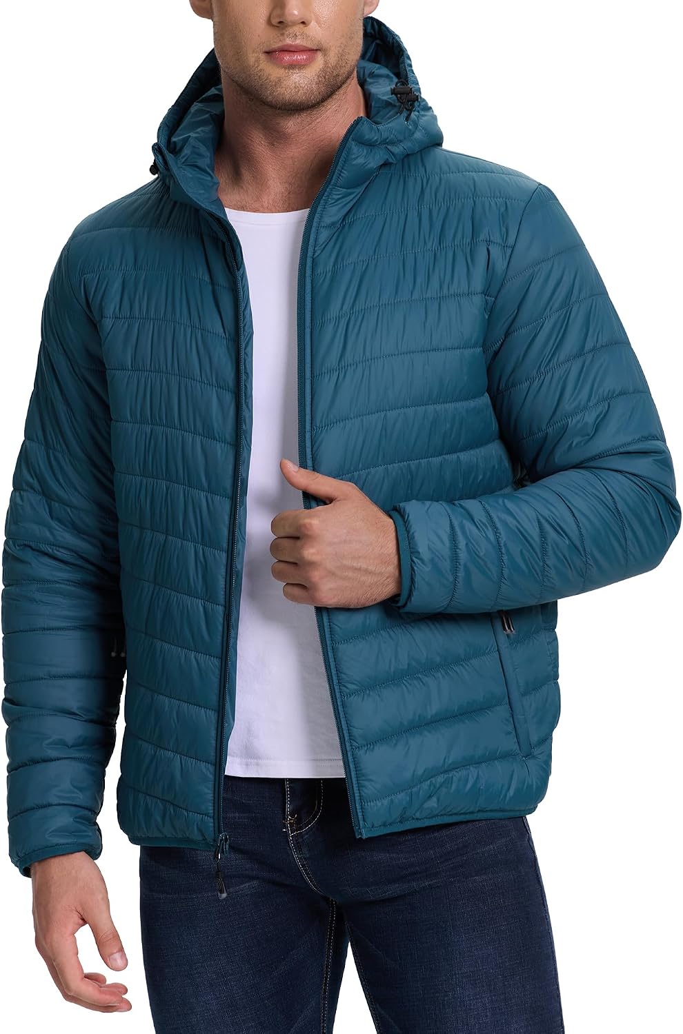 33,000ft Men's Packable Hooded Puffer Jacket Lightweight Warm Winter Coat