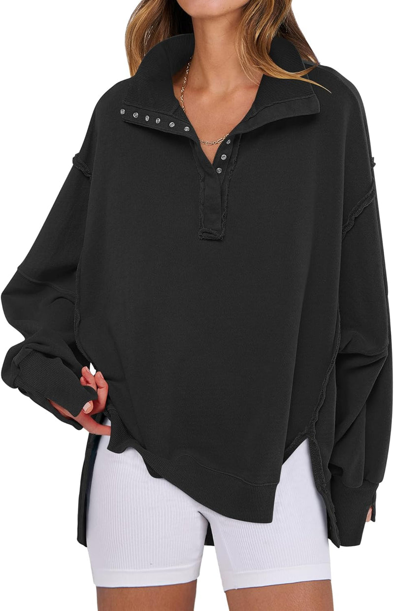 ANRABESS Women's Sweatshirts Oversized Casual Loose Button Up Henley Pullover Top High Low Split 2025 Fall Fashion Outfits-25