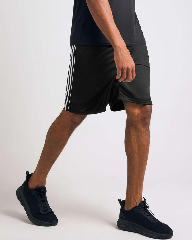 Real Essentials 5 Pack: Men’s 9" Mesh Shorts – Athletic Gym, Workout, Basketball, Running, Casual Lounge Activewear Pockets