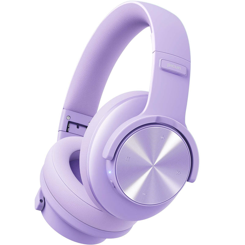 Picun B8 Bluetooth Headphones, 120H Playtime Headphone Wireless Bluetooth with 3 EQ Modes, Low Latency, Hands-Free Calls, Over Ear Headphones for Travel Home Office Cellphone PC Black