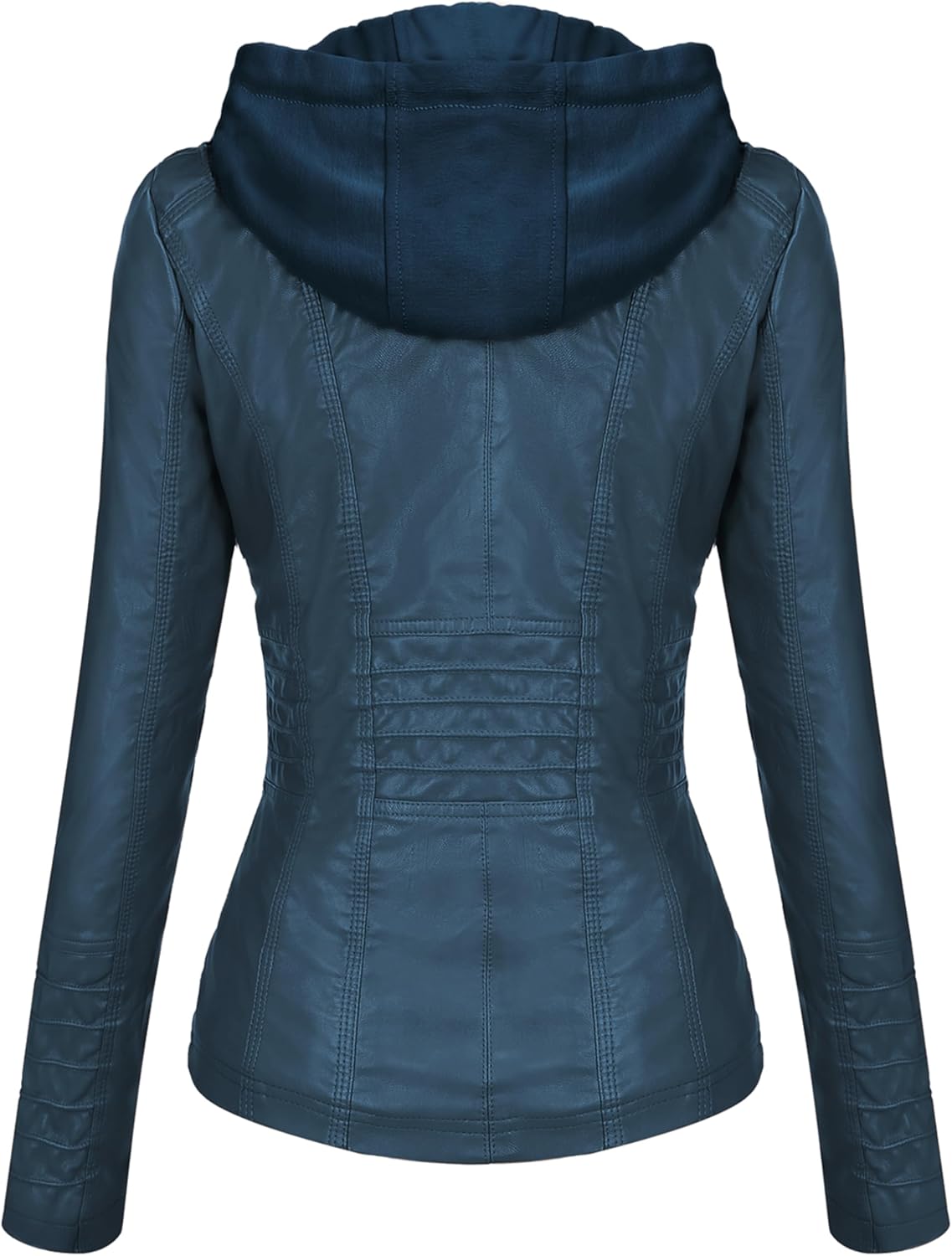 Tanming Womens Faux Leather Jacket Hooded Moto Biker Coat Outerwear Fall Fashion Outfits Winter Clothes-91