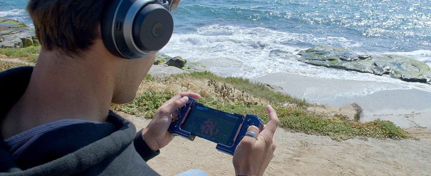Turtle Beach Atom Mobile Game Controller with Bluetooth for Cloud Gaming on iPhone with Compact Shape, Console Style Controls & Low Latency Bluetooth – Cobalt Blue