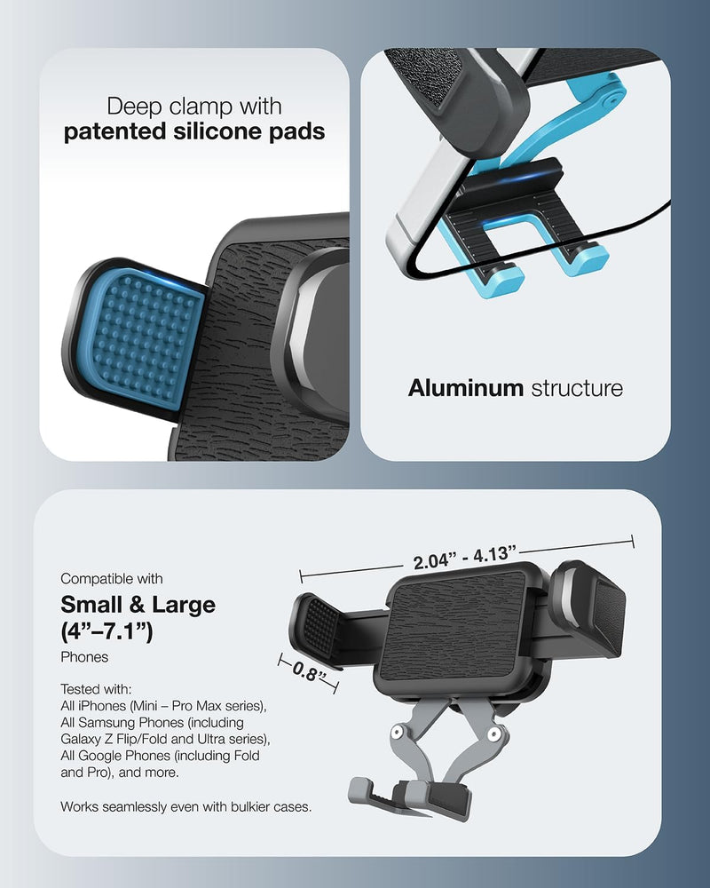 OEO Magnetic Phone Holder for Gym | Magnet Gym Phone Mount with Quick Release Clamp for Android & iPhone | Compatible with 4”–7.1” Phones & Thick Cases | Gym Accessories for Men & Women