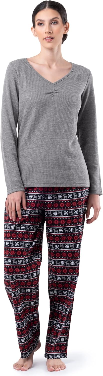 Fruit of the Loom Women's Waffle V-Neck Top-26