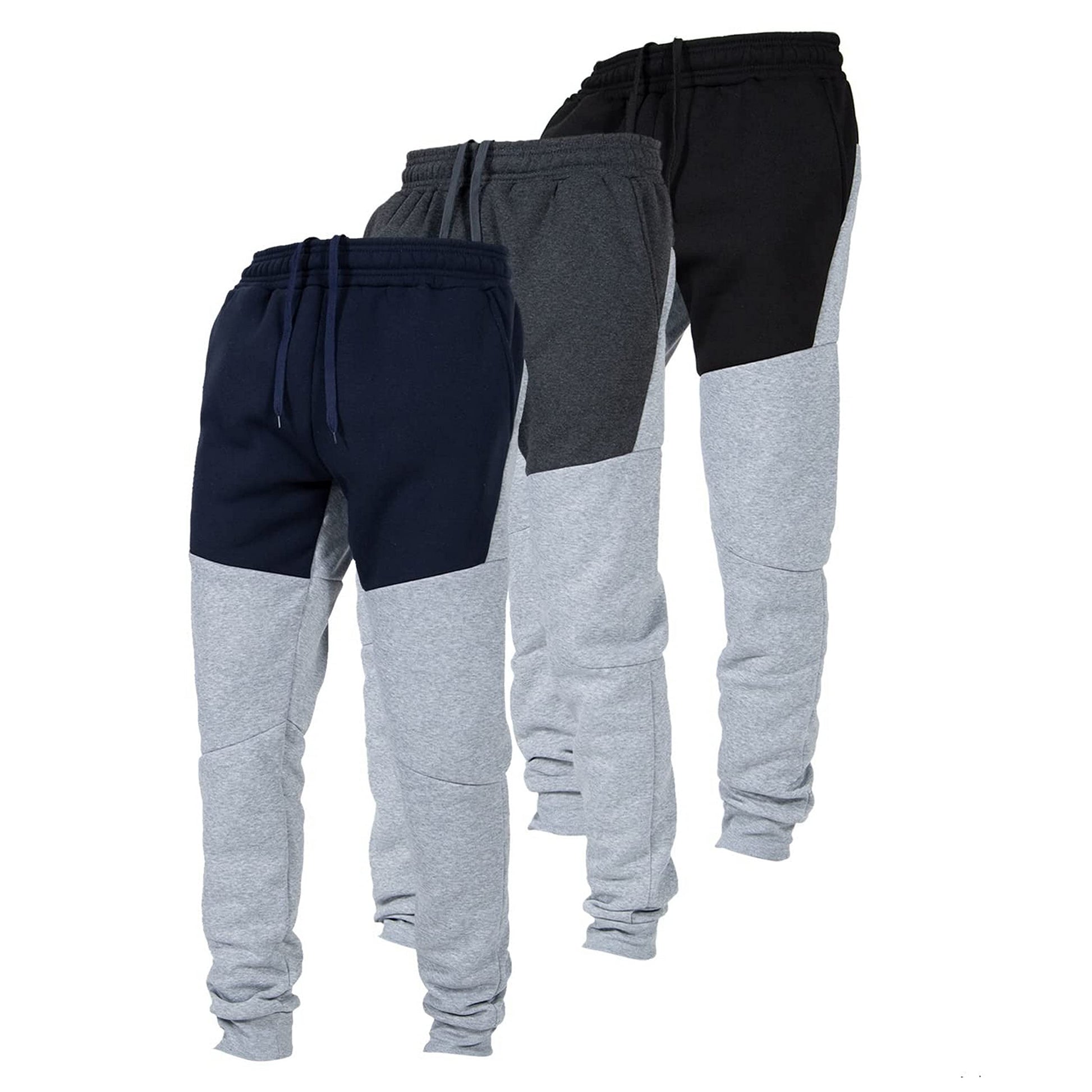 Ultra Performance 3 Pack Fleece Active Tech Joggers for Men, Mens Sweatpants with Zipper Pockets-25