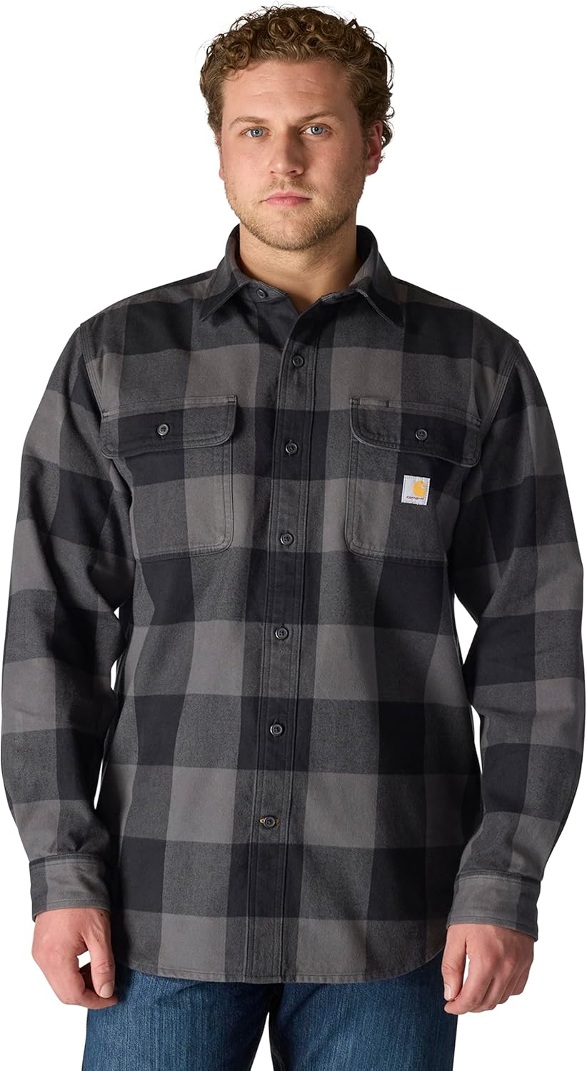 Carhartt Men’s Loose Fit Heavyweight Flannel Long-Sleeve Plaid Shirt-17