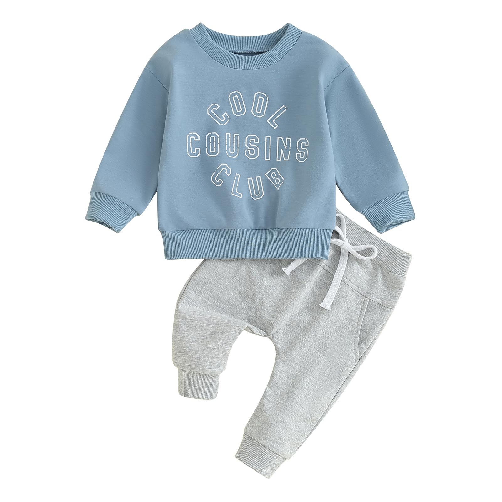 Toddler Boys Fall Outfits Cute Cousin Crew Neck Shirt Long Sleeve Baby Sweatshirts Long Pants Baby Winter Clothes-6