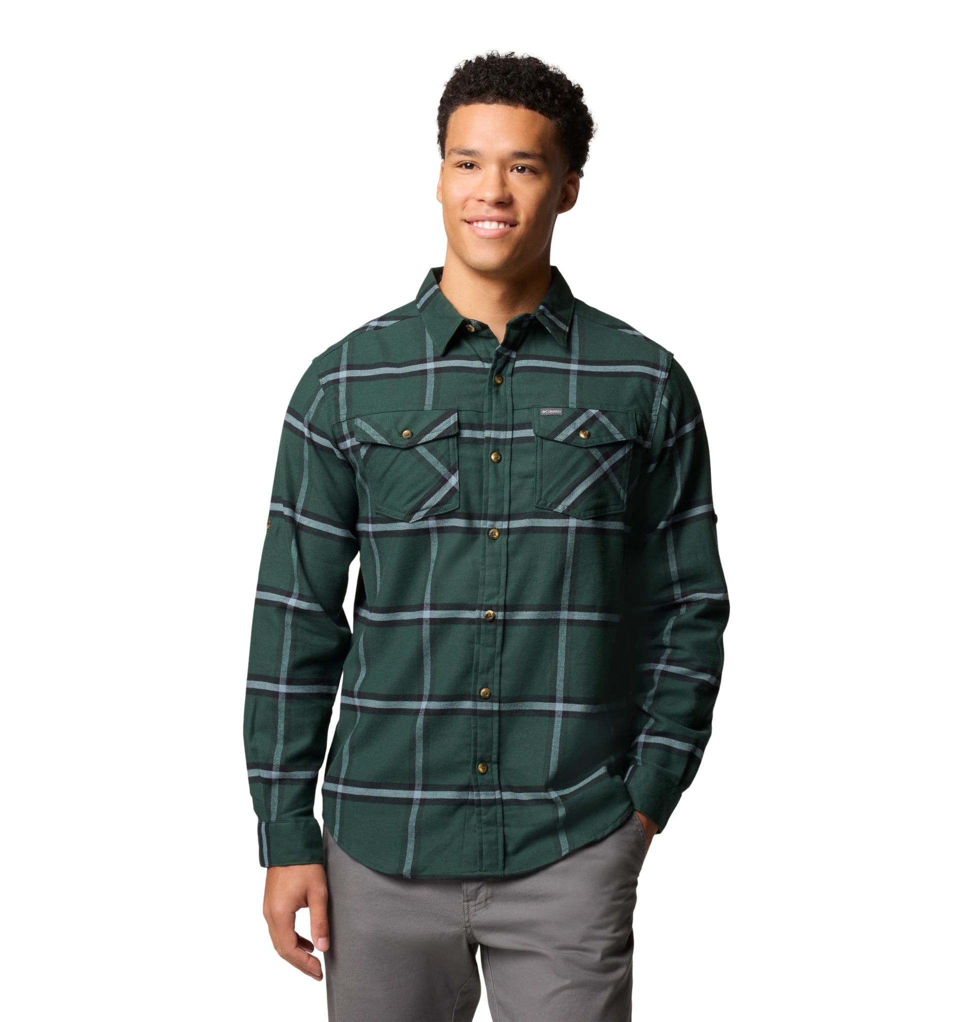 Columbia Mens Bearmouth Springs Roll Up Long Sleeve Flannel Shirt-79