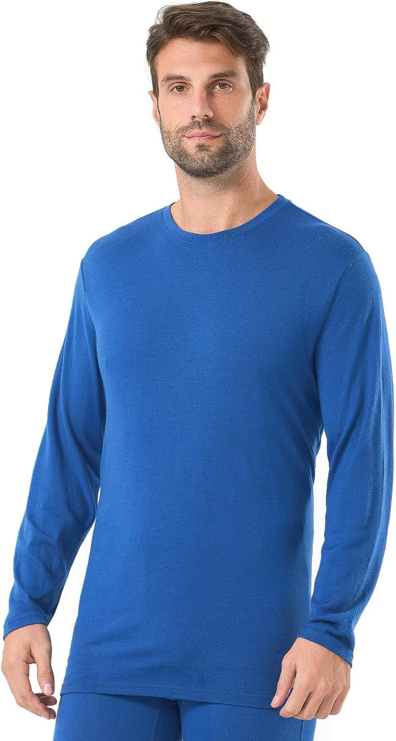 Merino Protect 100% Merino Wool Base Layer Mens Long Sleeve Shirts Soft Thermal Underwear for Hunting Hiking-63