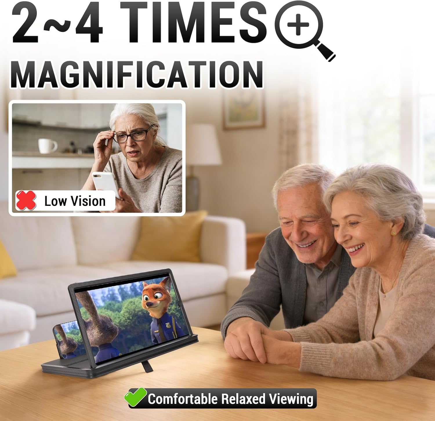 14" Phone Screen Magnifier, 2026 New 2-in-1 3D HD Portable Projector Screen, Vertical & Horizontal Switch for Movies, Gaming & Live Streaming