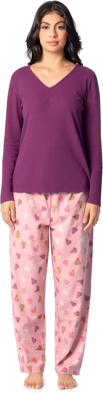 Fruit of the Loom Women's Waffle V-Neck Top-34