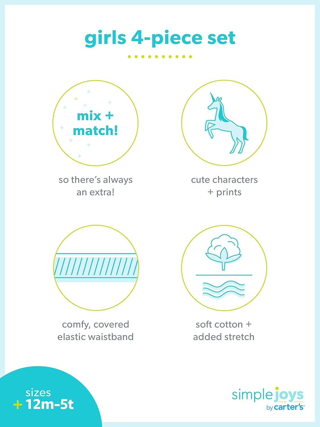 Simple Joys by Carter's girls 4-piece Playwear Set