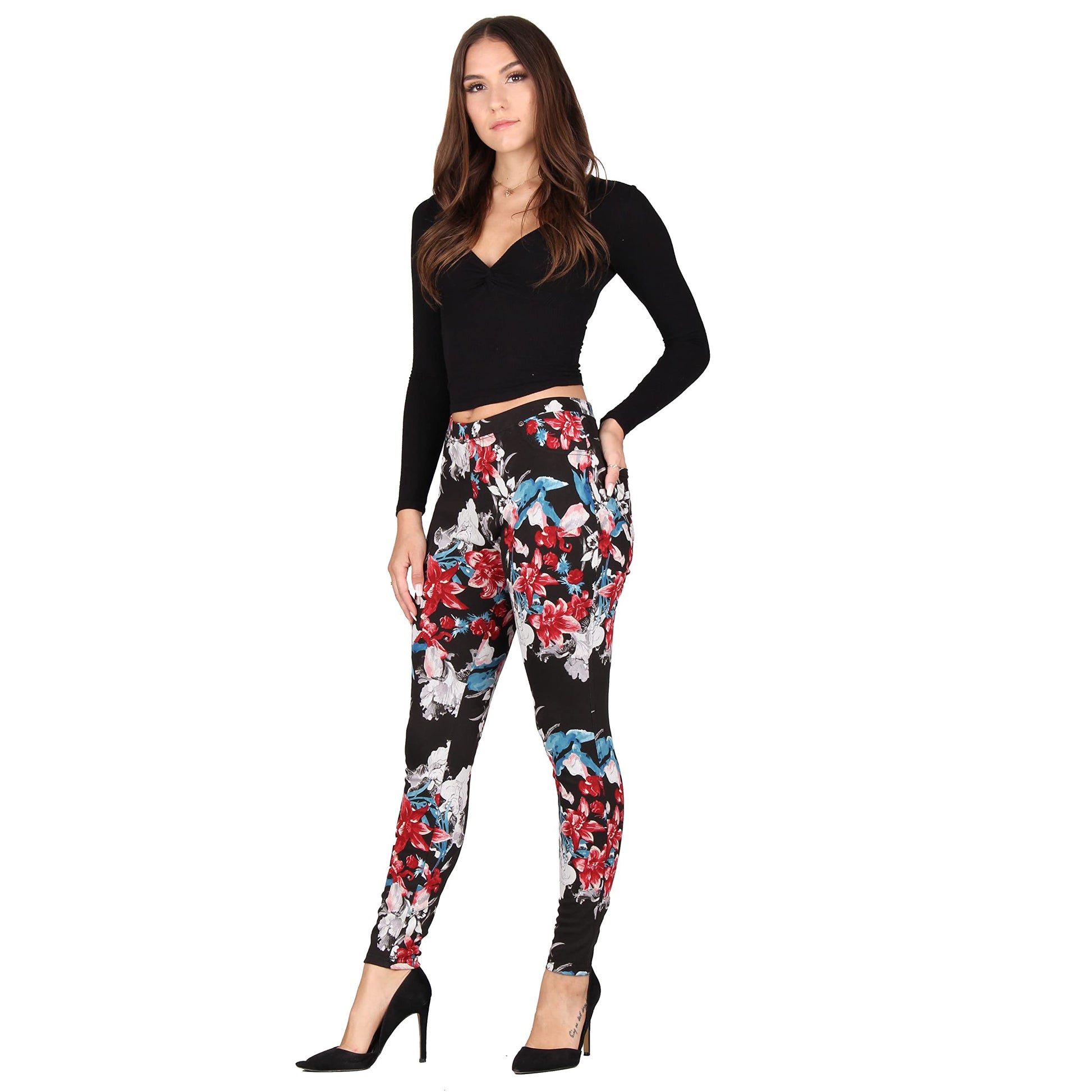 Lildy Women's Denim Jeggings, Stretchable Cotton Blend