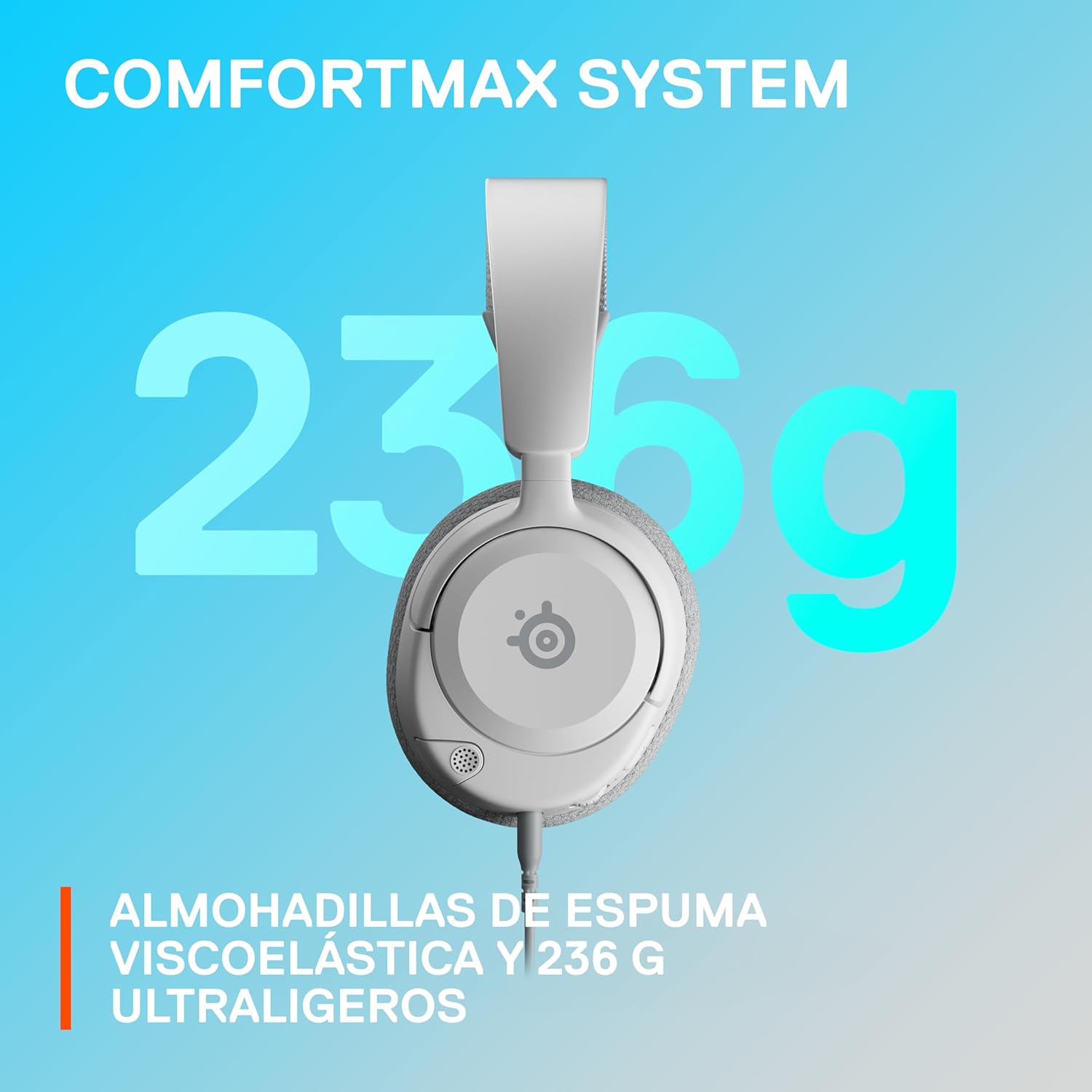 SteelSeries Arctis Nova 1P Multi-System Gaming Headset — Hi-Fi Drivers — 360° Spatial Audio — Comfort Design — Durable — Lightweight — Noise-Cancelling Mic — PS5/PS4, PC, Xbox, Switch - White