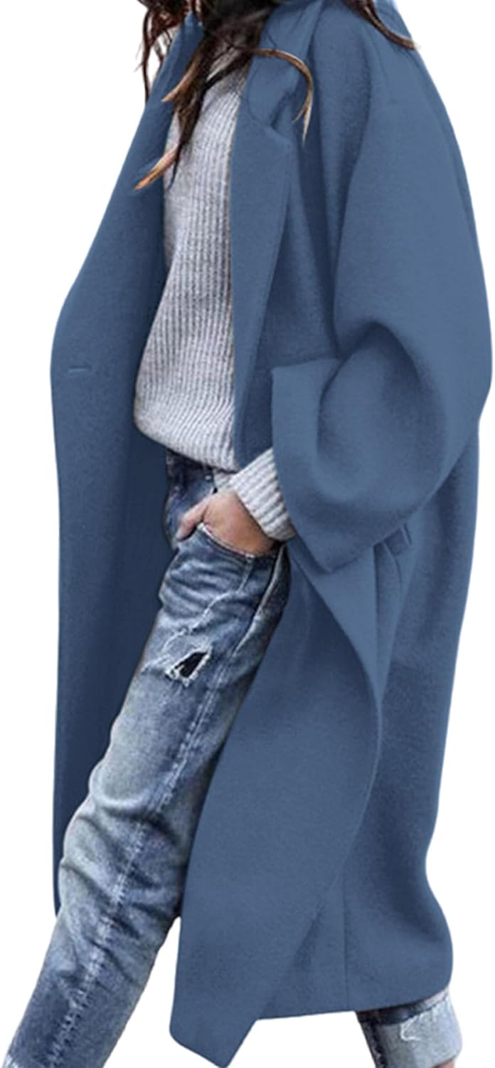 PRETTYGARDEN Womens Winter Coats 2026 Trendy Long Sleeve Notch Lapel Button Long Jackets Casual Oversized Vacation Outfits-5