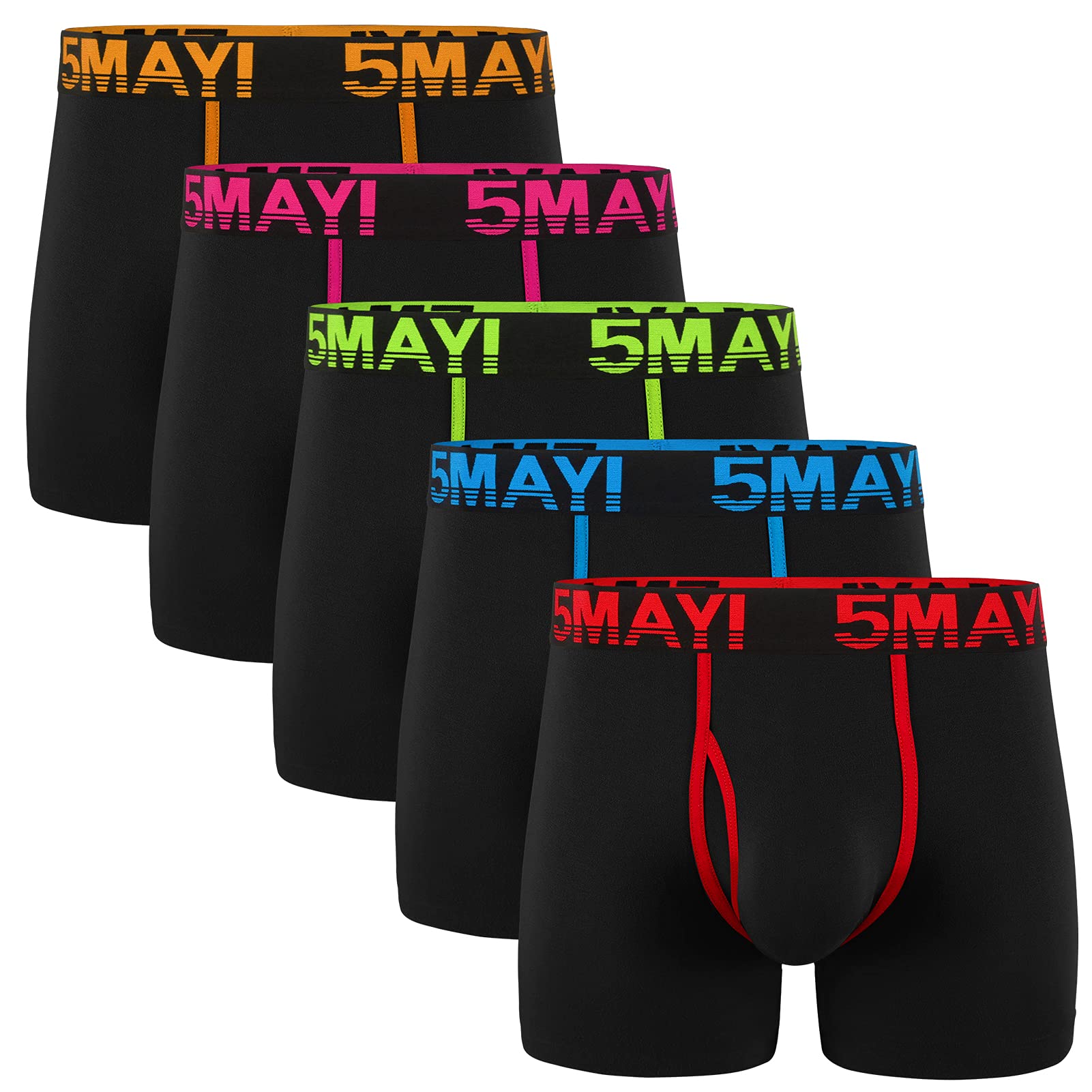 5Mayi Men's Underwear Boxer Briefs Cotton Regular Long Mens Boxer Briefs Underwear Men Pack S M L XL XXL-4