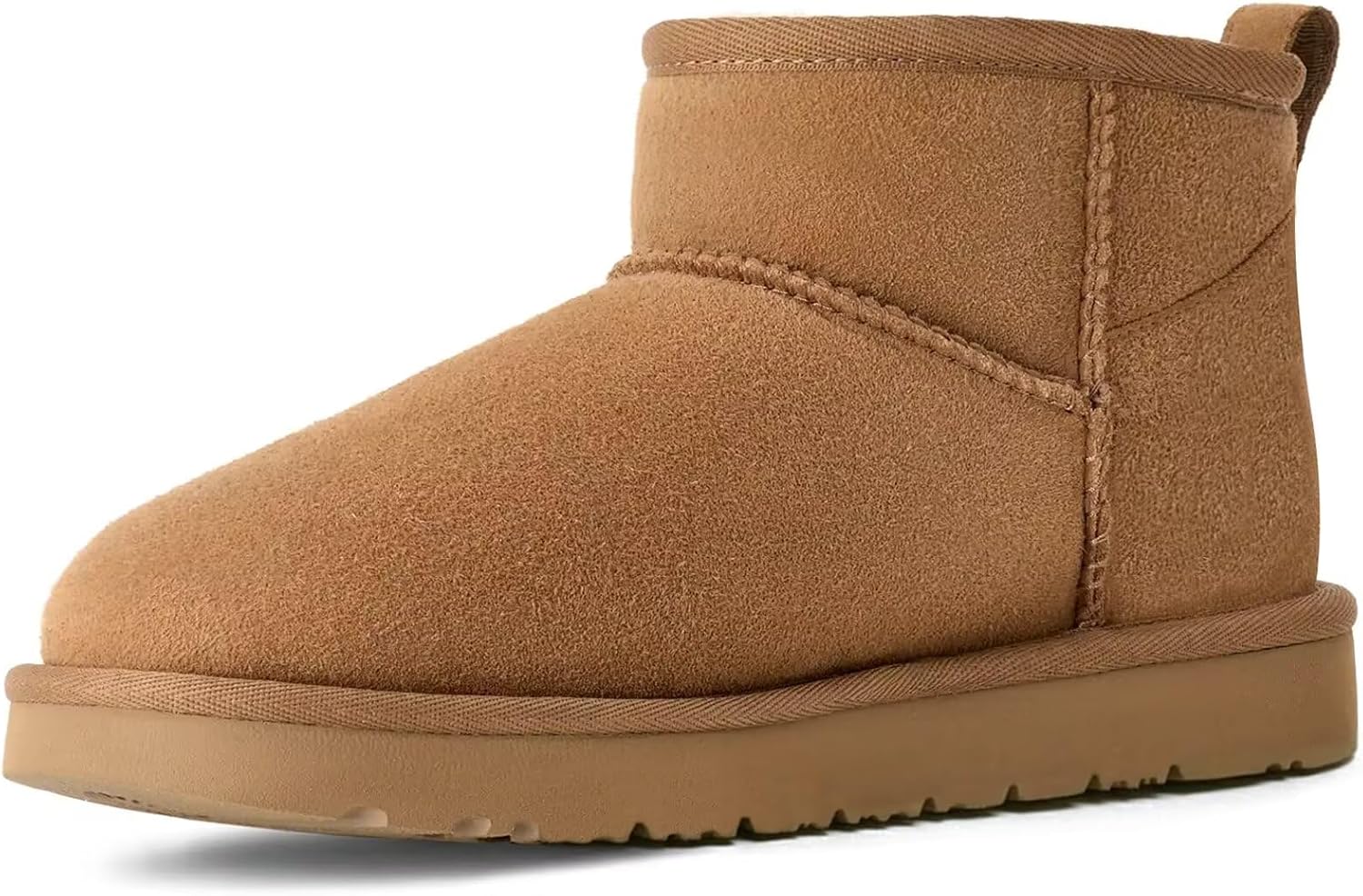 OOW 100% Genuine Suede Ankle Low Boots for Women Short Winter Snow Boot with Cozy Fur Lined-64