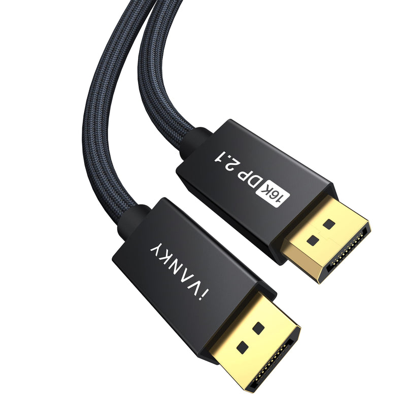 IVANKY 80Gbps Displayport Cable 2.1, 16K DP Cord [16K@60Hz,8K@120Hz,4K@240Hz], Display Port 2.1 Cable Support HDR10, HDCP, DSC 1.2a, for 5090,7900Graphics/PC/TV/Gaming Monitor, 6.6FT