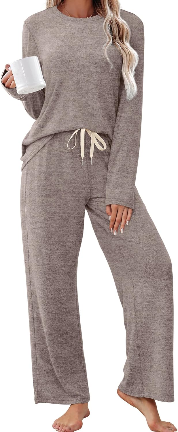 SAMPEEL Pajamas for Women Set Comfy Lounge Sets Two Piece Long Sleeve Cute Pjs Soft Sleepwear Winter Clothing-32