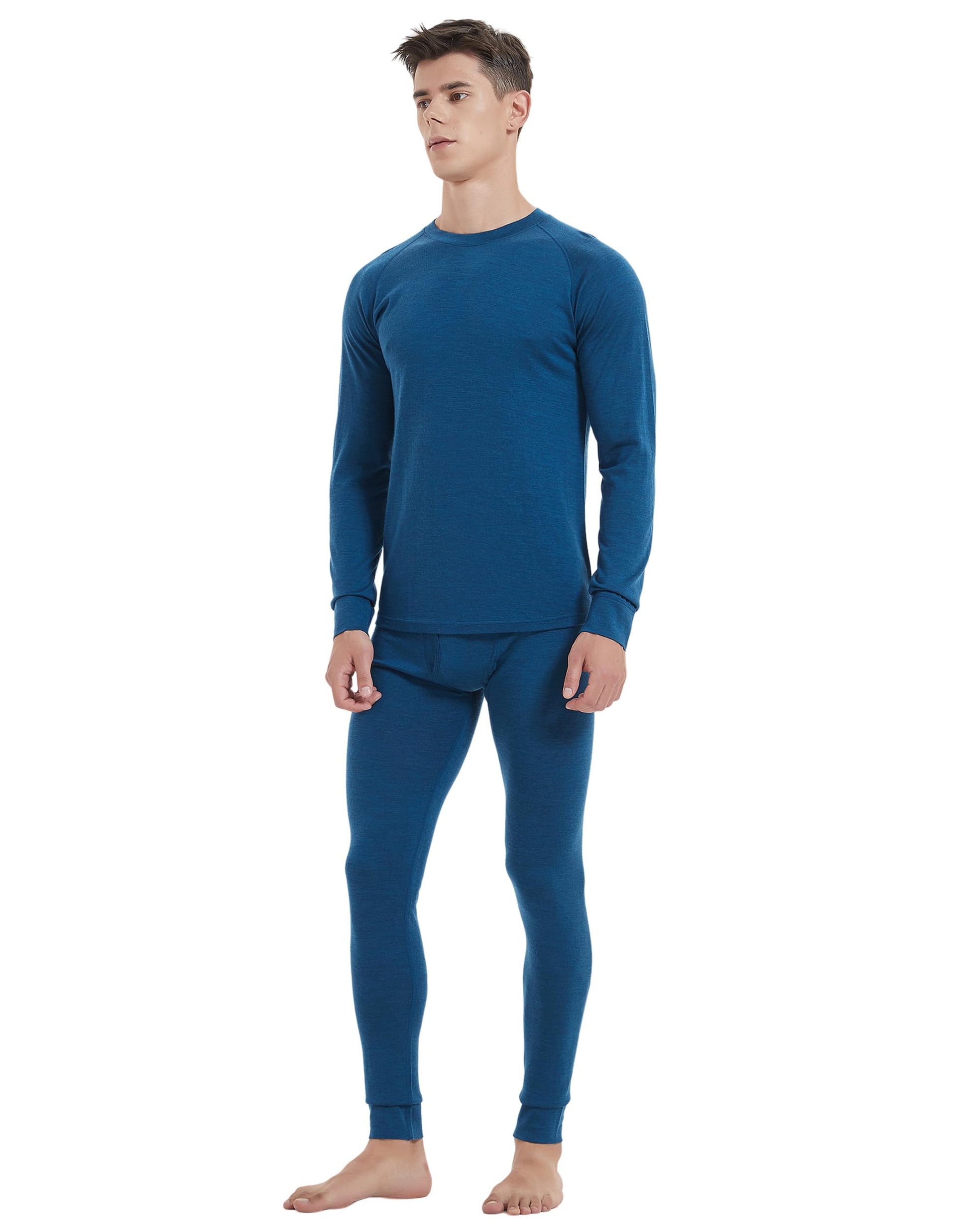 Iguana Mens 100% Merino Wool Base Layer Sets for Ski Lightweight Thermal Underwear