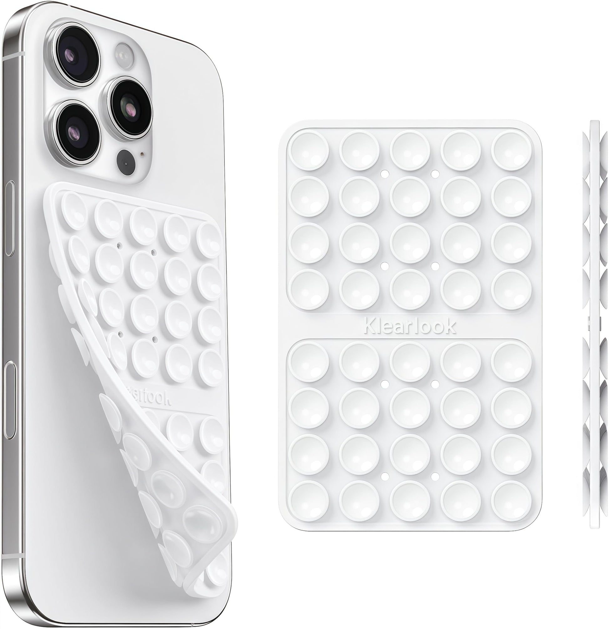 Klearlook Silicone Suction Cup Phone Case Mount Double Sided, Sticky Phone Grip with Higher Suction Power for Cell Phone, Hands-Free Phone Accessories Holder for Selfies and Videos, Transparent