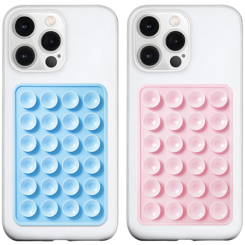 Silicone Suction Phone Case Mount, Silicon Adhesive Phone Accessory for Smartphones, Hands-Free Mirror Shower Phone Holder for Selfies, Tiktok Videos (Light Pink)
