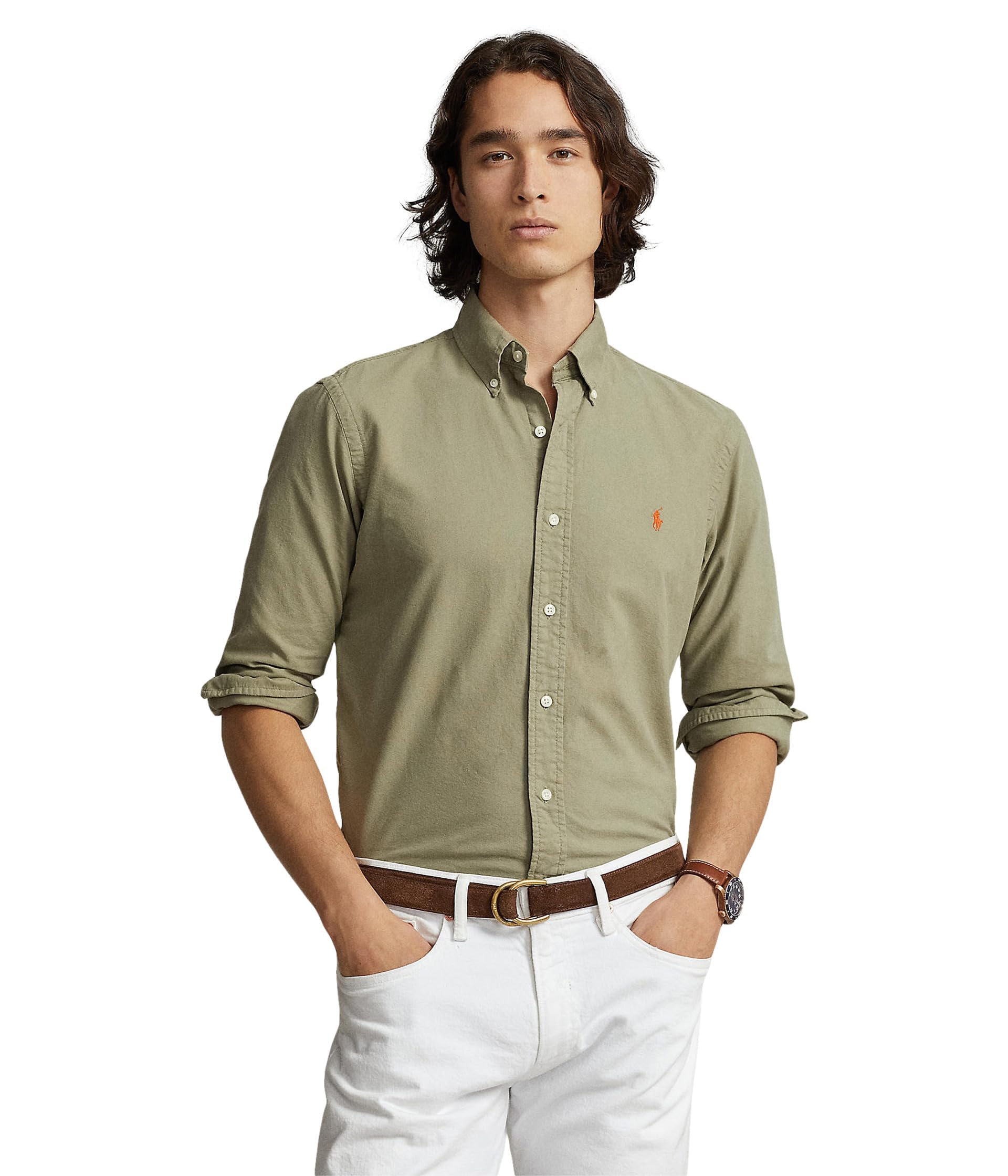 POLO RALPH LAUREN Men's Classic Oxford Long Sleeve Sport Shirt-88