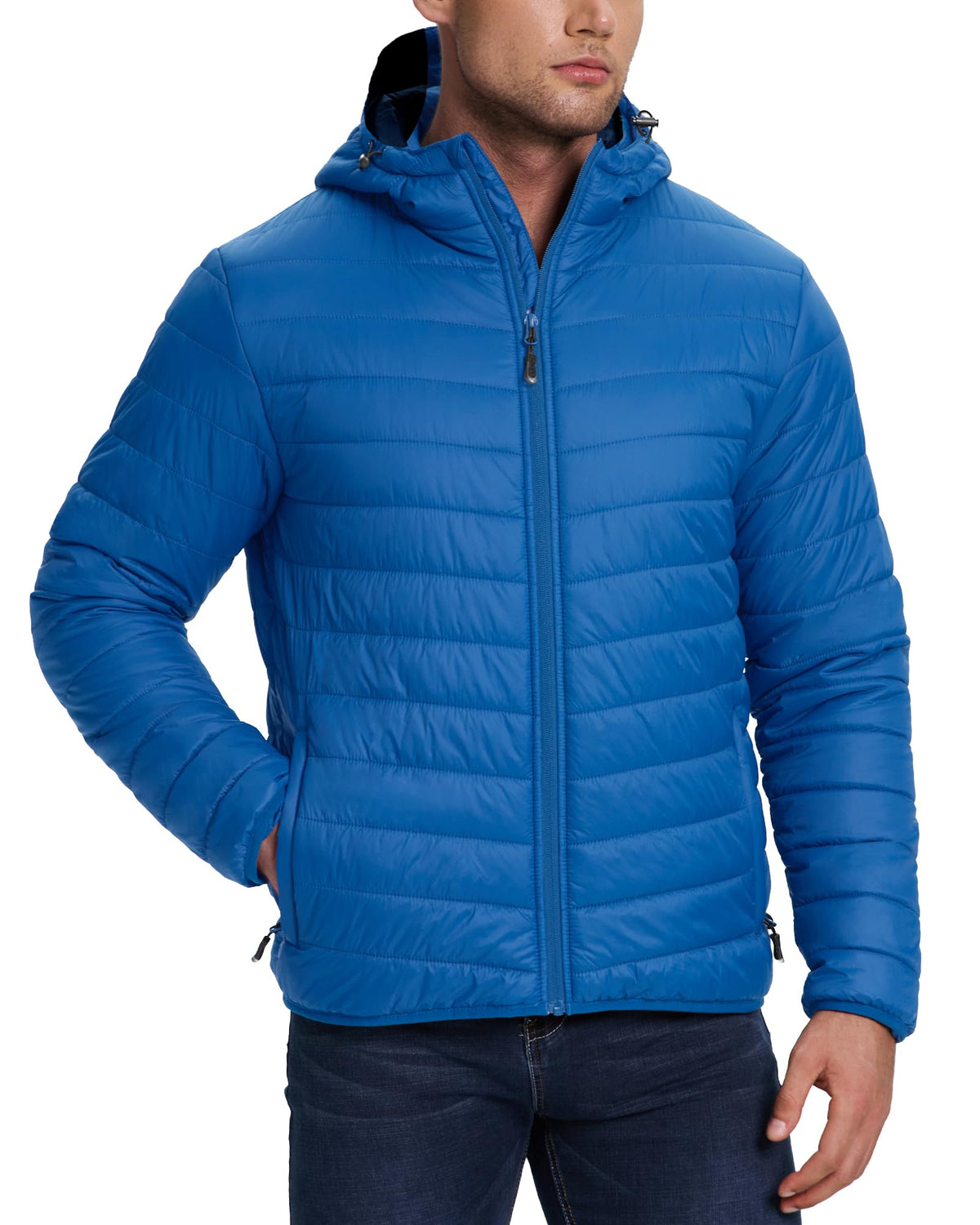 33,000ft Men's Packable Hooded Puffer Jacket Lightweight Warm Winter Coat