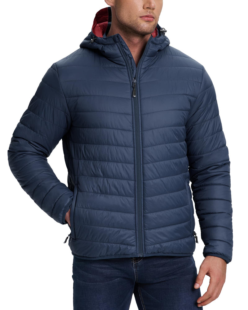 33,000ft Men's Packable Hooded Puffer Jacket Lightweight Warm Winter Coat