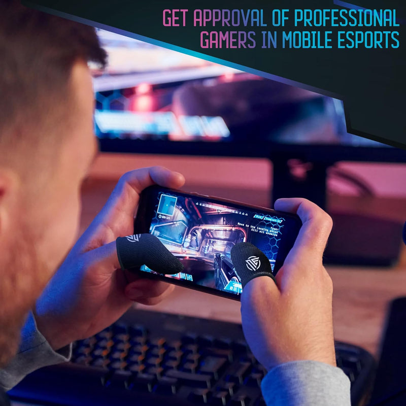 Gaming Finger Sleeves,Ultra-Thin Carbon Fiber,Anti-Sweat & Anti-Slip,Universal for all Phones & Tablets