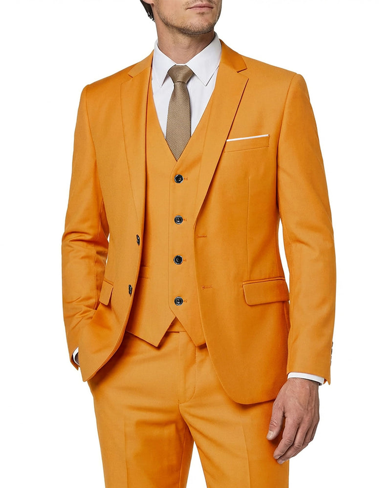 MY'S Men's 3 Piece Slim Fit Suit Set with Tie, 2 Button Blazer Jacket Vest & Pants, Business Wedding Party Prom Suit for Men-65