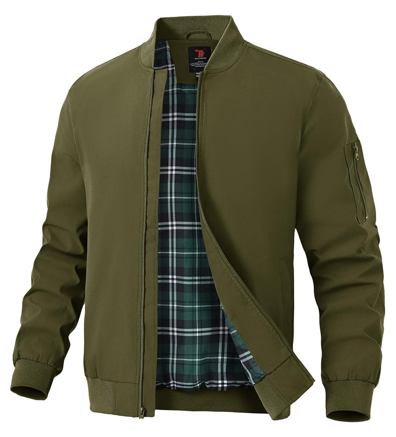 TBMPOY Mens Lightweight Jackets Light Windbreaker Full Zip Casual Work Jacket Golf Business Fall Track Coat with Pockets-84