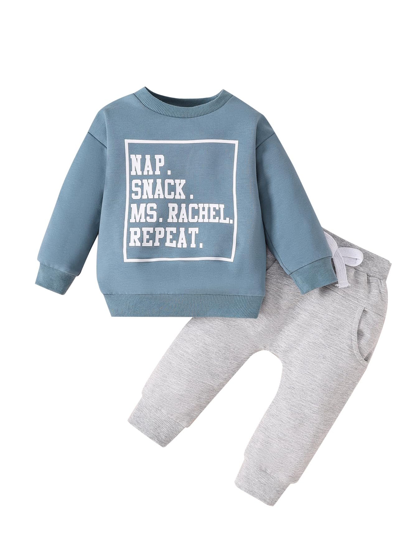 Yvowming Baby Boy Clothes Fall Clothes Truck Print Long Sleeve Pullover Tops + Pant Sets Toddler Winter Outfits