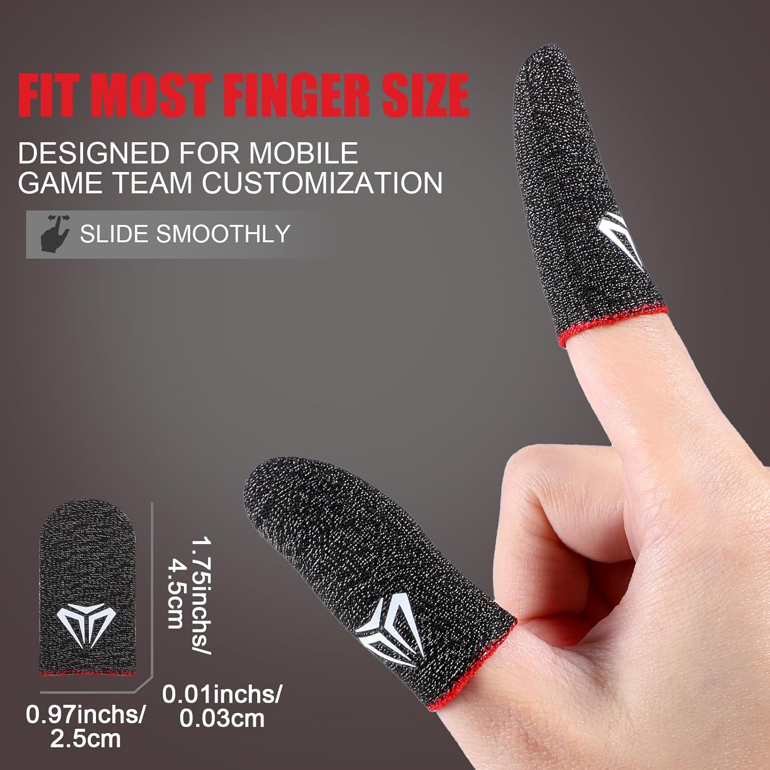 6 Pieces Gaming Finger Sleeves Anti Sweat Gaming Thumb Sleeve Silver Fiber Thin Mobile Finger Protectors Smooth Feel Gamer Gloves Accessories for Most Touchscreen Devices Tablet Phone