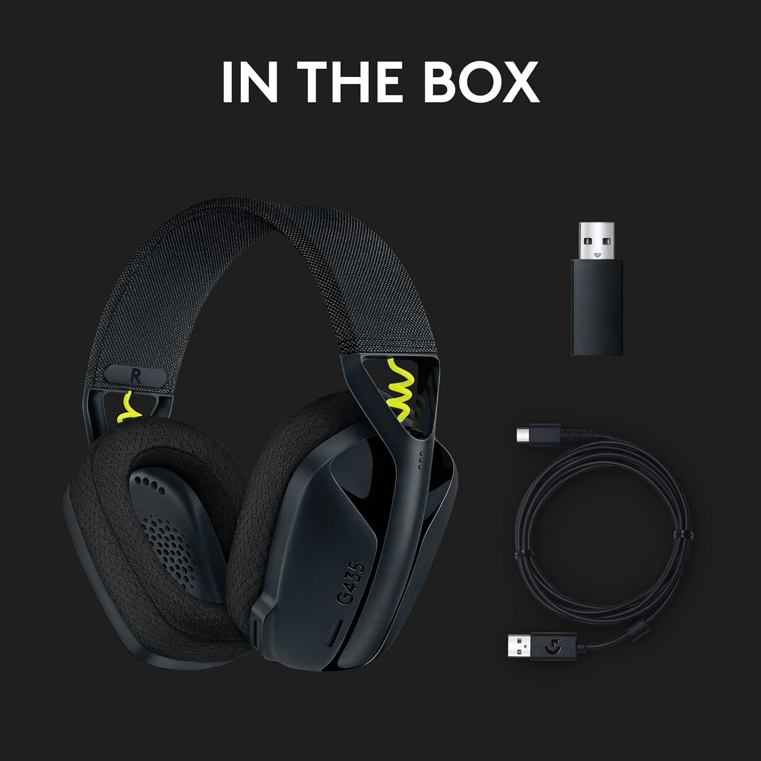 Logitech G435 Lightspeed & Bluetooth Wireless Gaming Headset - Lightweight Over-Ear Headphones, Built-in mics, 18h Battery, Dolby Atmos, PC, PS4, PS5, Nintendo Switch/Switch 2, Mobile - Black