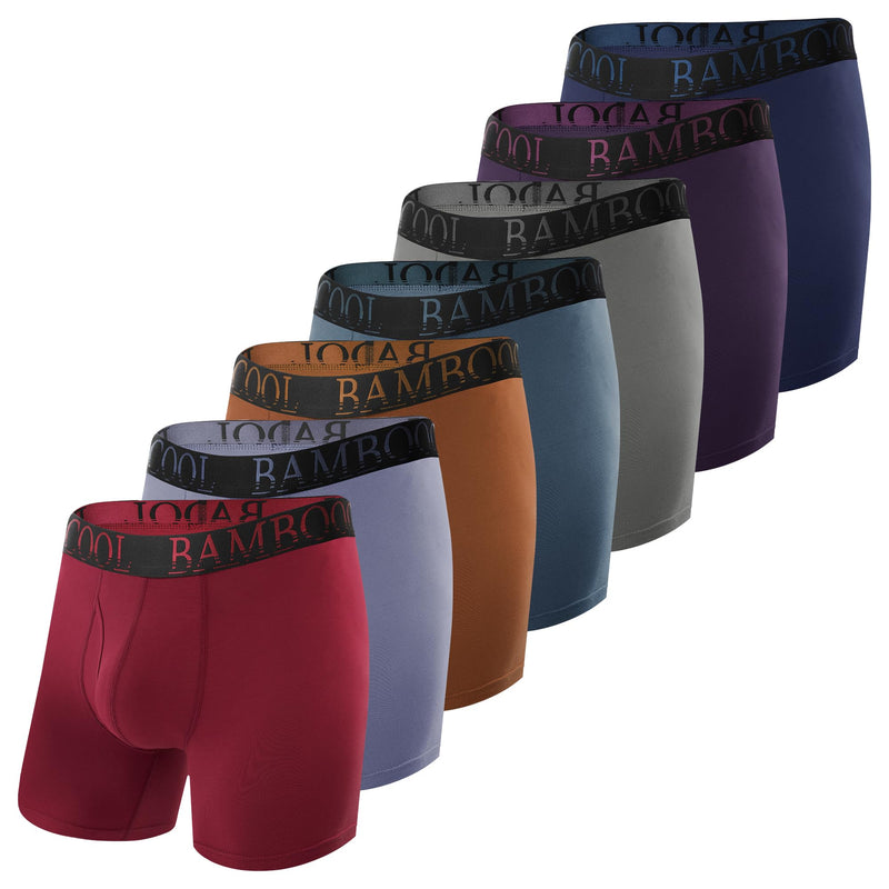 BAMBOO COOL Men's Ultra ComfortSoft Underwear, Moisture Wicking & Breathable No Ride Up Boxer Briefs with Fly, Multipack-42