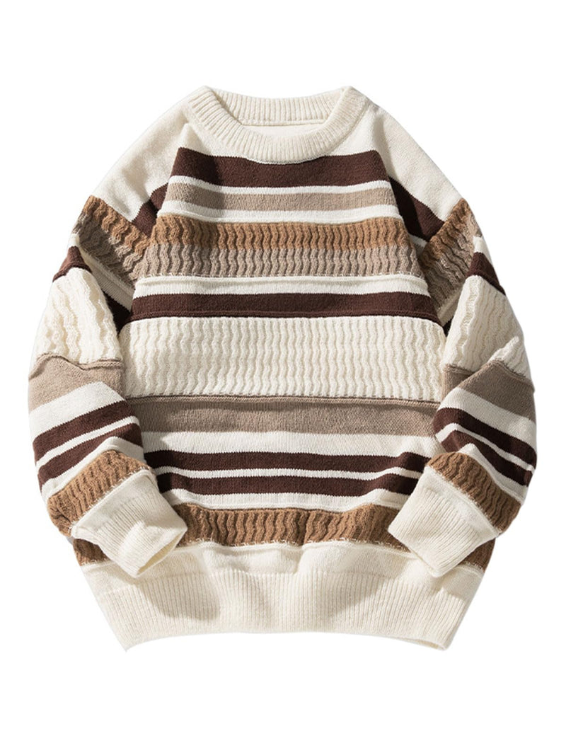 Mens Oversized Sweater Unisex Crewneck Cable Knit Sweater Pullover Aesthetic Streetwear Casual Sweaters Jumper-45