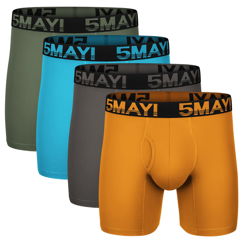 5Mayi Men's Underwear Boxer Briefs Cotton Regular Long Mens Boxer Briefs Underwear Men Pack S M L XL XXL-61