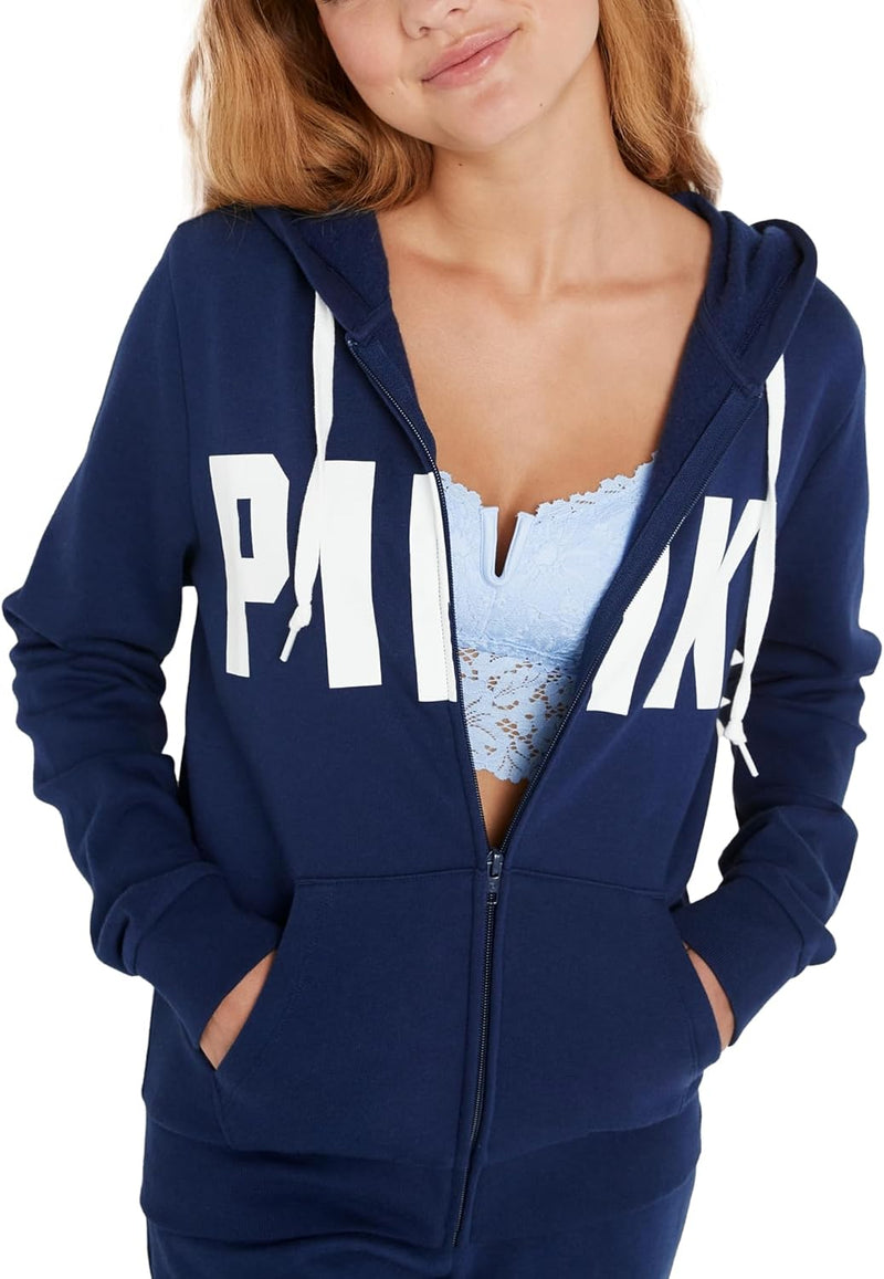 Victoria's Secret Women's PINK Logo Full Zip-up Sweatshirt (XS-XXL)-8