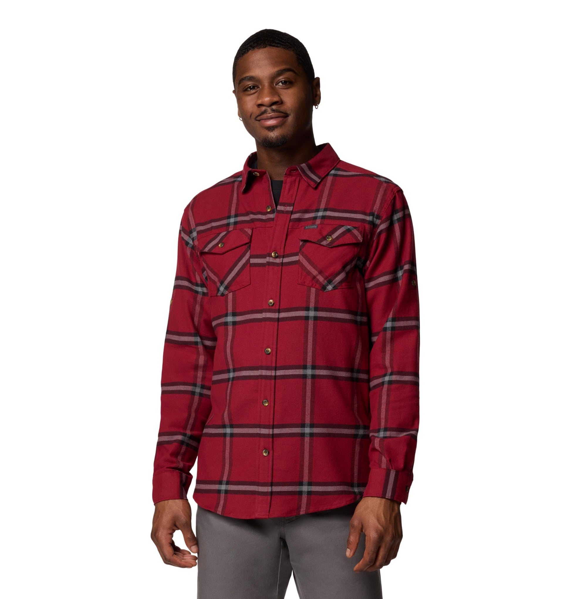 Columbia Mens Bearmouth Springs Roll Up Long Sleeve Flannel Shirt-35