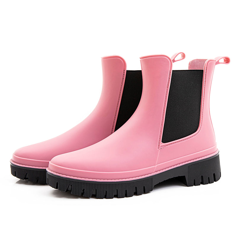 Women's Short Rain Boots Waterproof Chelsea Rain Boots For Ladies-10