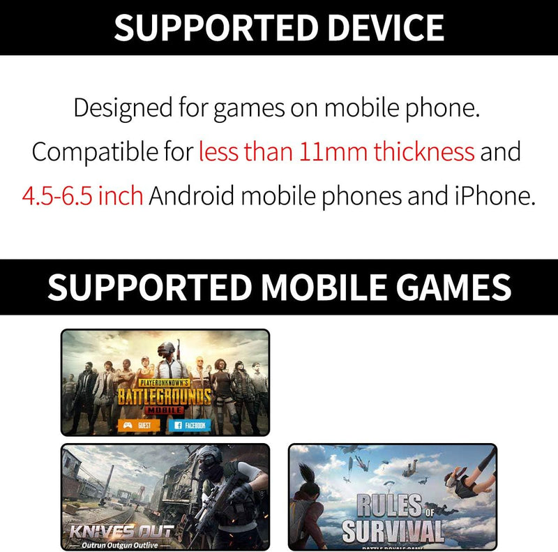 【1 Pair】 Z108 Mobile Gaming Controller Compatible with PUBG Mobile/Fortnitee Mobile/Call of Duty Mobile, Sensitive Shoot and Aim Trigger L1R1 Compatible with Android & iPhone