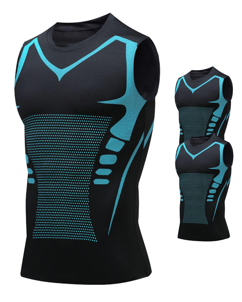 Compression Shirt Men Slimming Body Shaper Vest Crewneck Workout Shirts Tummy Control Undershirts-66
