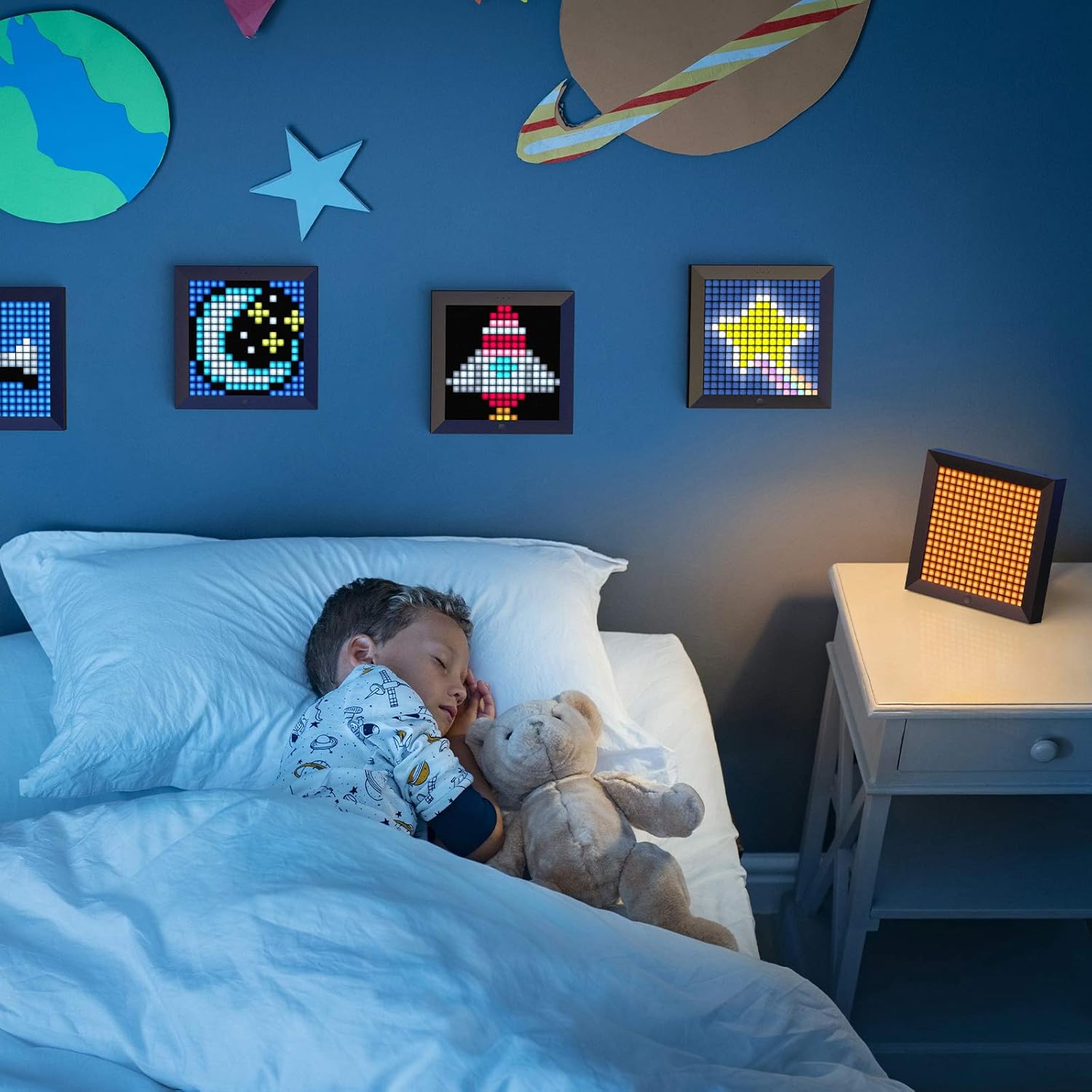 Divoom Pixoo - Pixel Art Digital Picture Frame with 16x16 LED Display APP Control - Cool Animation Frame Wall/Desk Mount for Gaming Room & Bedside Table -Black