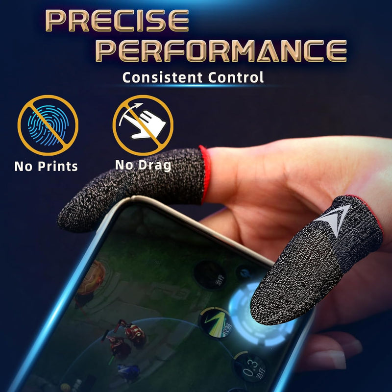 6 Pack Finger Sleeves for Gaming,Thumb Sleeves for Mobile Gaming,Anti Sweat,Ultra Thin Silver Fiber,Suitable for Most Gamers,Gaming Finger Gloves for PUBG COD Dedales,Covers