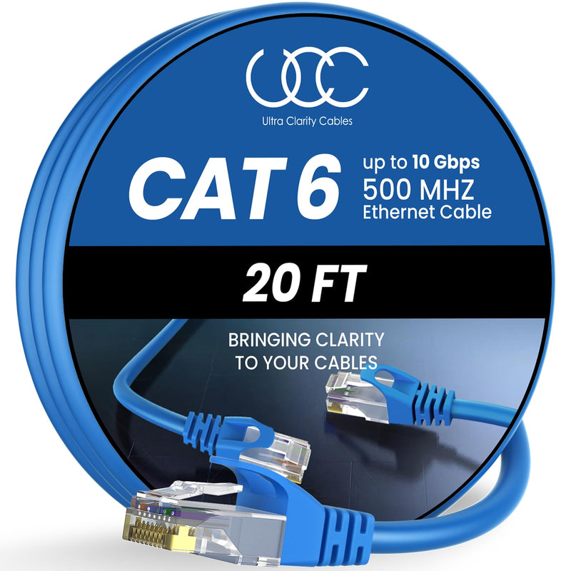 Ultra Clarity Cables Cat 6 Ethernet Cable 100 ft, Outdoor&Indoor 10Gbps Ethernet Cable, High Speed Cat6 Cable RJ45 LAN Internet Cable for Computer, Router, Modem, PS4/5, Xbox, Gaming - Black