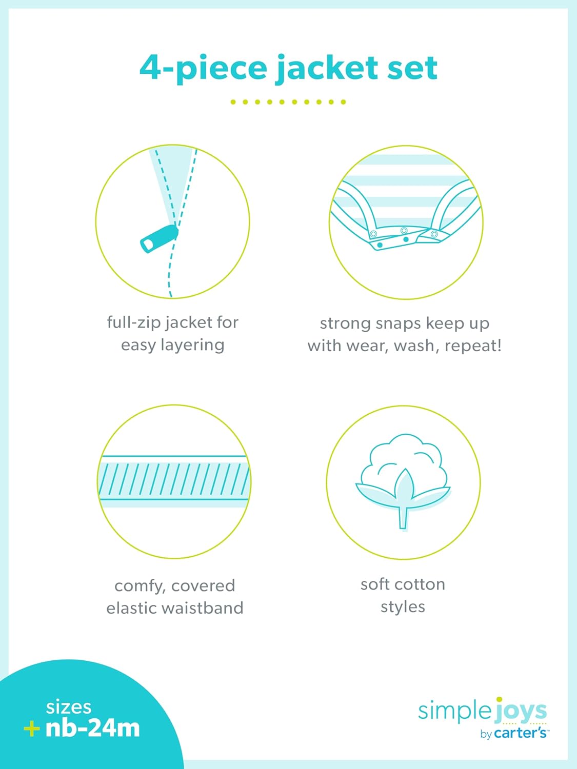 Simple Joys by Carter's baby-boys 4-piece Jacket, Pant, and Bodysuit Set