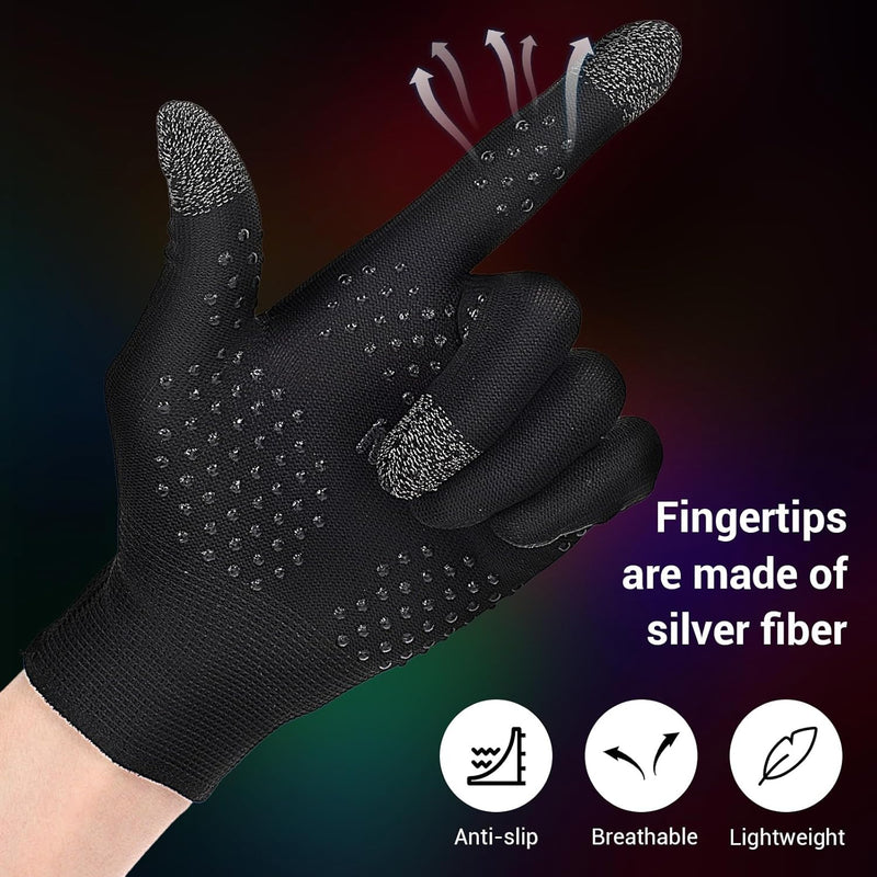 Ultra-Thin Mobile Gaming Gloves Touchscreen Gaming Gloves Anti-Sweat Mobile Finger Sleeve Breathable