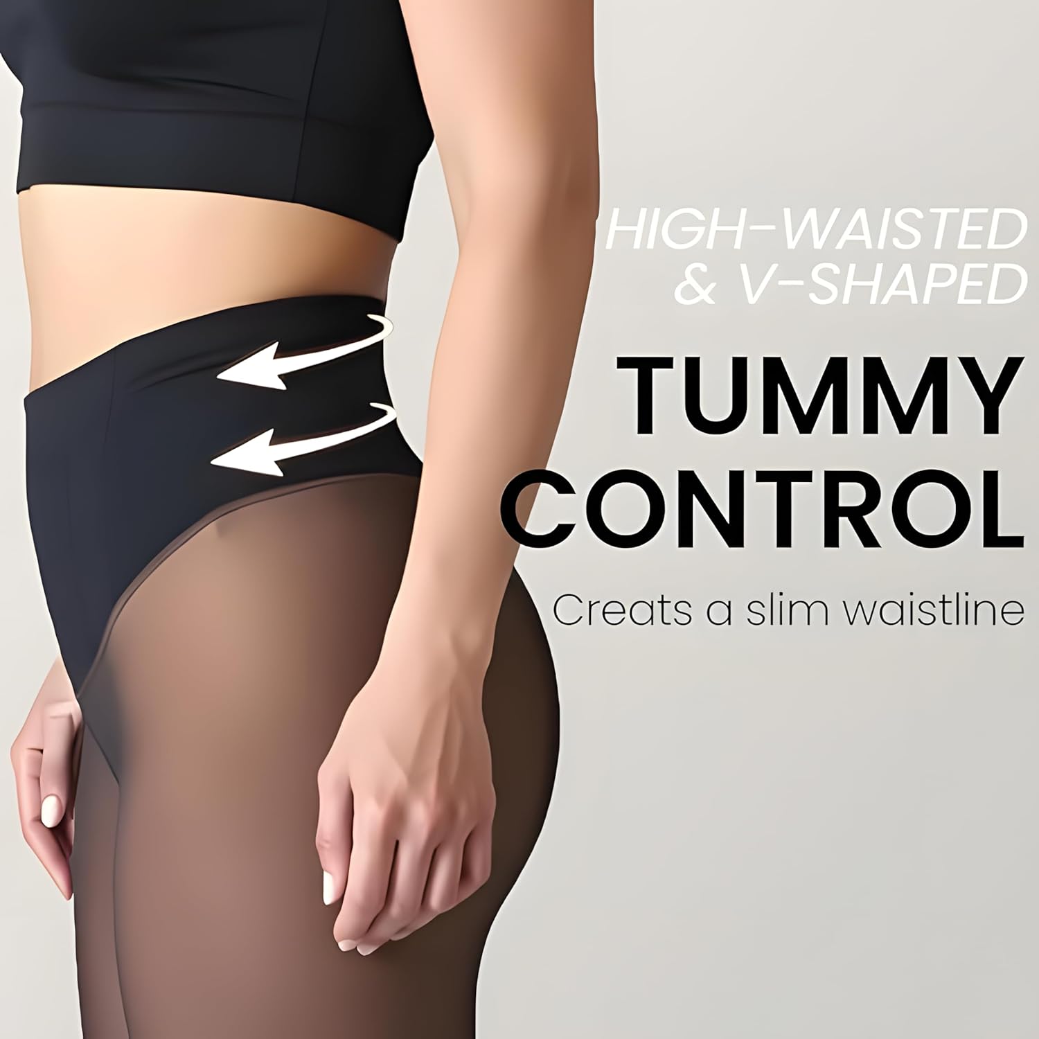 Women's Fake Sheer Thermal Tights - One-Seam Fleece Lined Leggings with Tummy Control & Butt Lifting