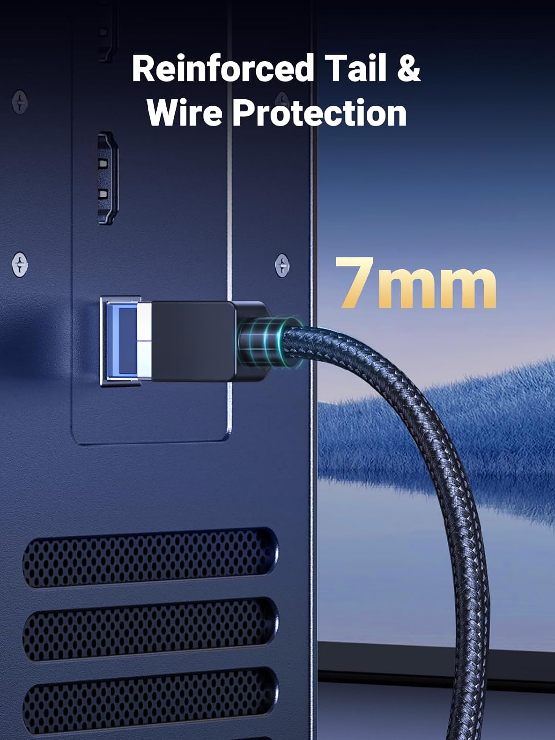 UGREEN Cat 8 Ethernet Cable 10FT, High Speed Braided 40Gbps 2000Mhz Network Cord Cat8 RJ45 Shielded Indoor Heavy Duty LAN Cables Compatible with Gaming PC PS5 PS4 PS3 Xbox Modem Router 10FT